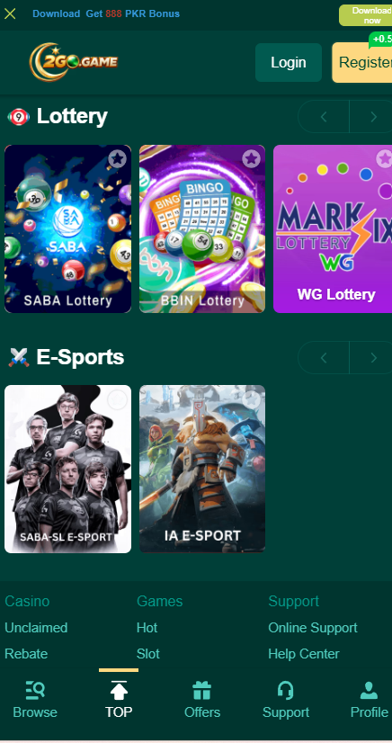 2Go Game color prediction game Pakistan