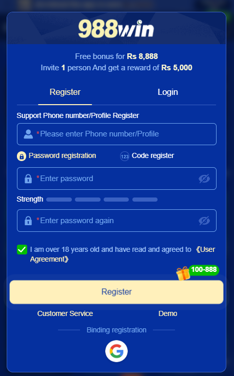 988WIN Game Download register and earn money