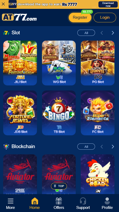 AT77 Game casino games list Pakistan
