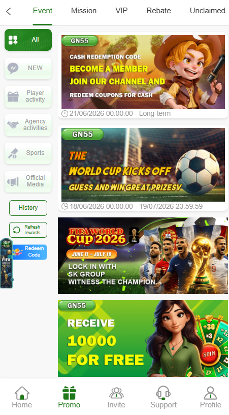 GN55 Game Login and Bonus Rewards
fifa world cup 2026