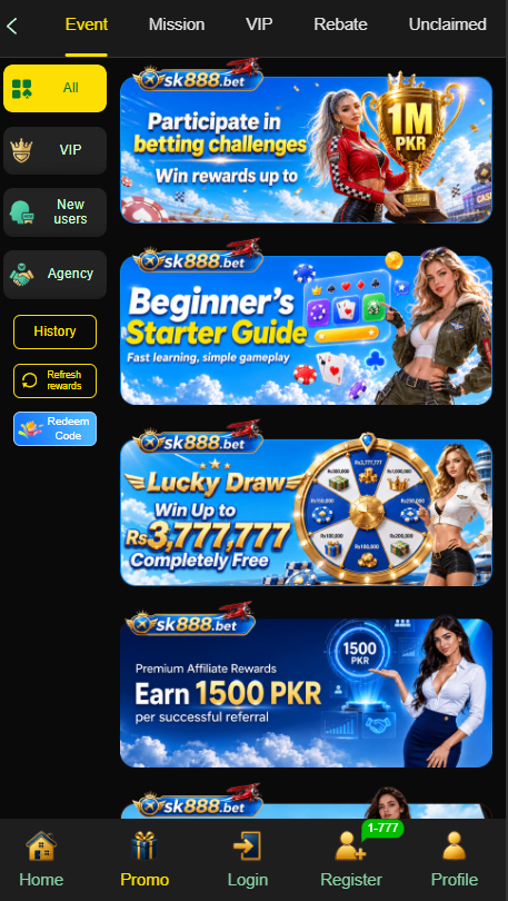 SK888 Game referral program and invite friends bonus banner