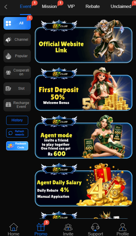 87 Club Game bonus and referral program